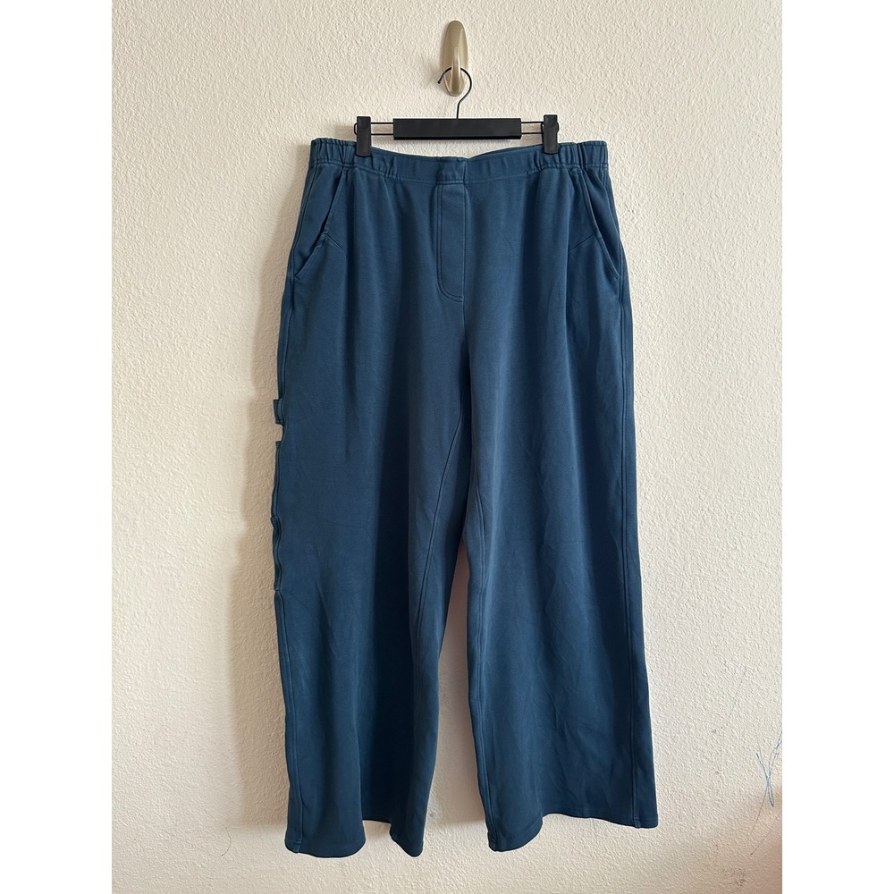 Kith Slate Blue Callia Carpenter Wide Leg Sweatpants Joggers Size Large L
